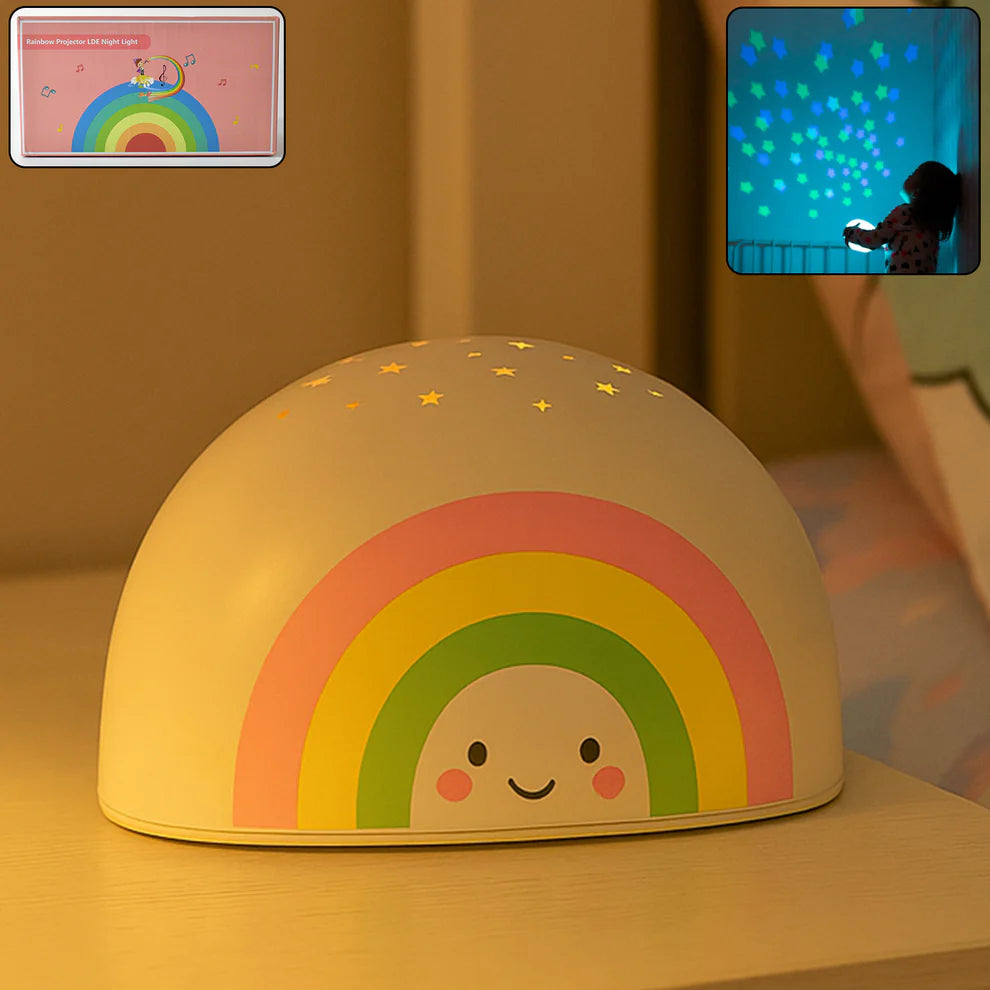 Rainbow Star Projector Night Lamp | Kids Bedroom LED Projection Light