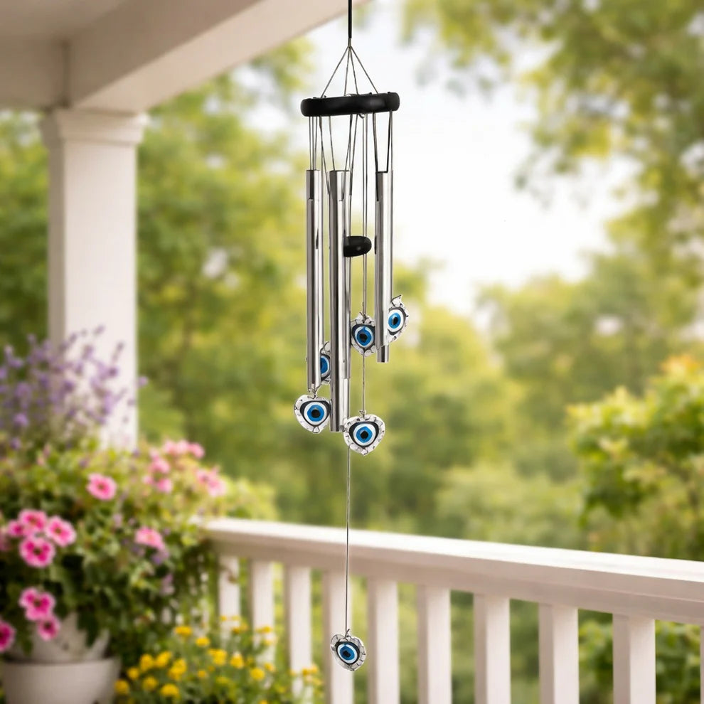 Evil Eye Wind Chime Hanging | Metal Wind Chimes for Home, Balcony & Positive Energy Decor