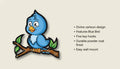 Wooden Cute Love Birds Key Holder for Wall Decor - 7 Hooks - Stylish Entryway Wall Hanger & Home Organizer - 7 x 6 Inches (Blue)