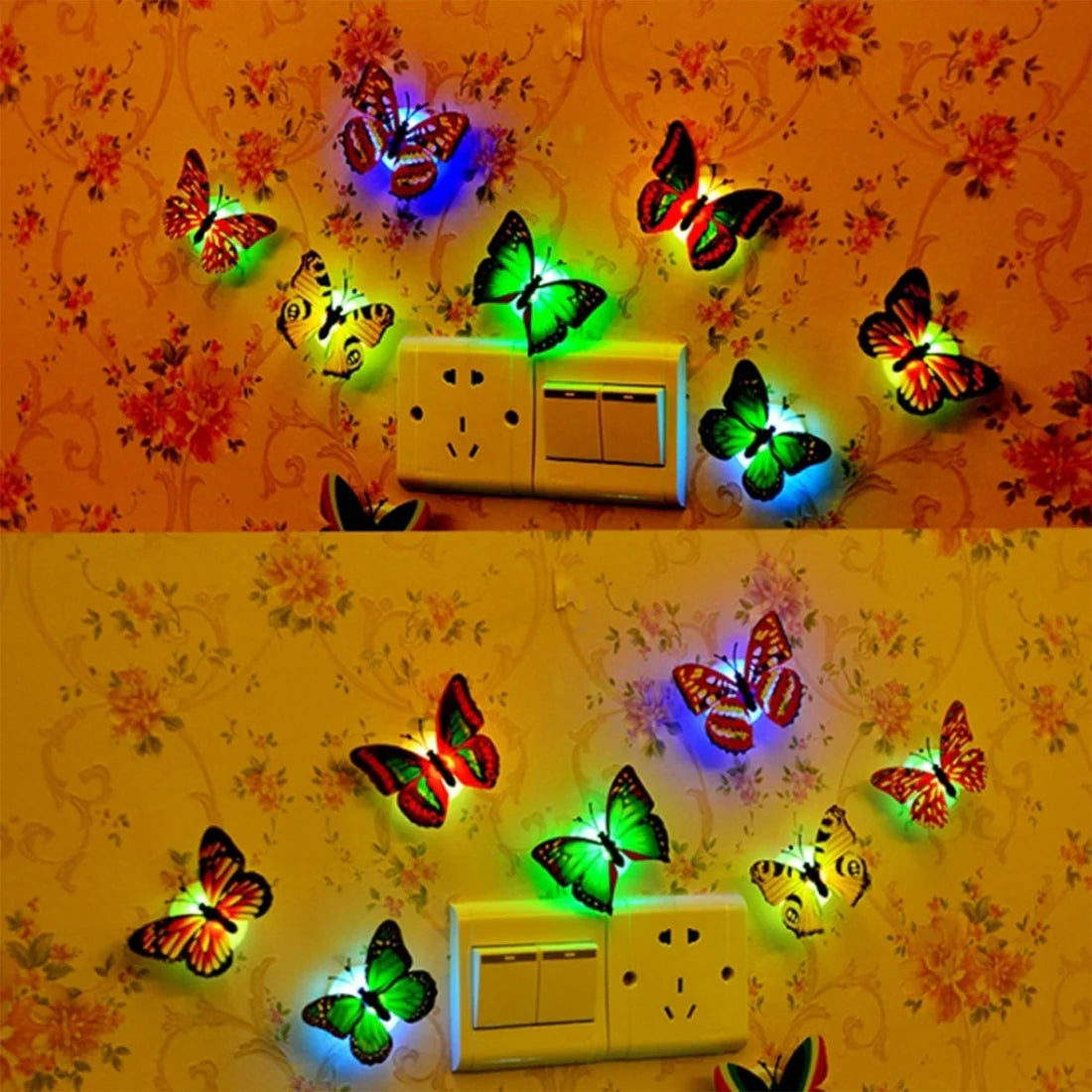 3D Butterfly LED Wall Night Light | Colorful Decorative Lamp for Kids Room & Home Decor