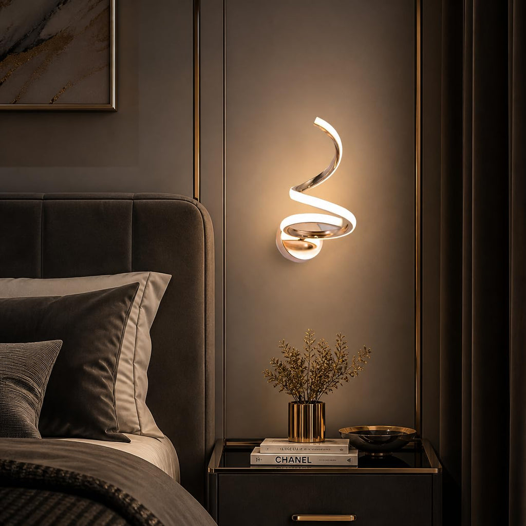 FILLISKA Luxurious LED Wall Lamp for Home with Adjustable Colour Changing Function (French Gold-7715)(1 Year Warranty)
