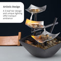 The Artment Your Artistic Apartment Modern Art Zen Tabletop Water Fountain – 20 cm Decorative Indoor Showpiece for Living Room, Bedroom, Office & Home Decor