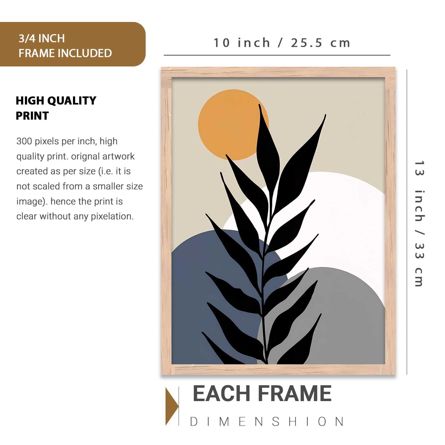 kotart Aesthetic Boho Art Home Decoration Painting | Boho Paintings With Frame For Living Room Bed Room Hotel Wall Decor Digital Reprint Set of 9 (10X13 inch)