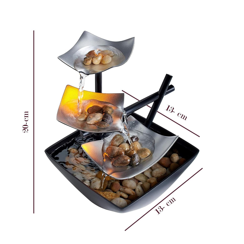 The Artment Your Artistic Apartment Modern Art Zen Tabletop Water Fountain – 20 cm Decorative Indoor Showpiece for Living Room, Bedroom, Office & Home Decor