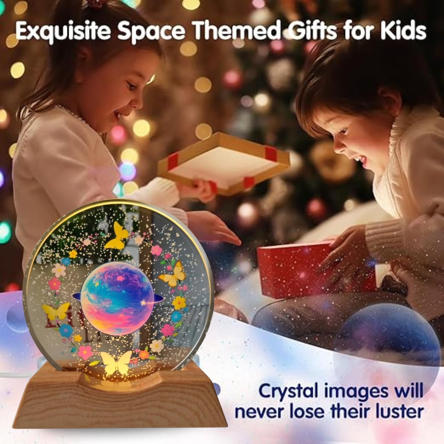 One94Store 3D Acrylic LED Night Light – Warm White & Colorful Planet, Butterfly Designs with Durable Plastic Base, Decorative Table Lamp for Bedroom, Living Room, Kids Room, Study & Home Décor Gifting