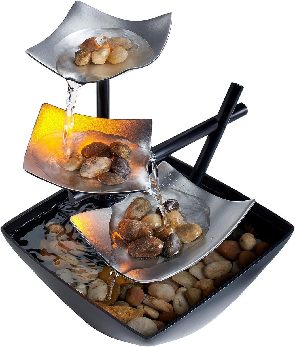 The Artment Your Artistic Apartment Modern Art Zen Tabletop Water Fountain – 20 cm Decorative Indoor Showpiece for Living Room, Bedroom, Office & Home Decor