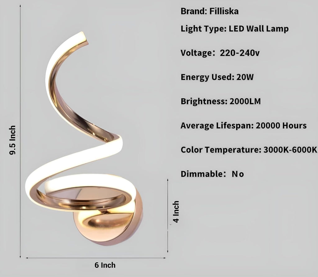 FILLISKA Luxurious LED Wall Lamp for Home with Adjustable Colour Changing Function (French Gold-7715)(1 Year Warranty)