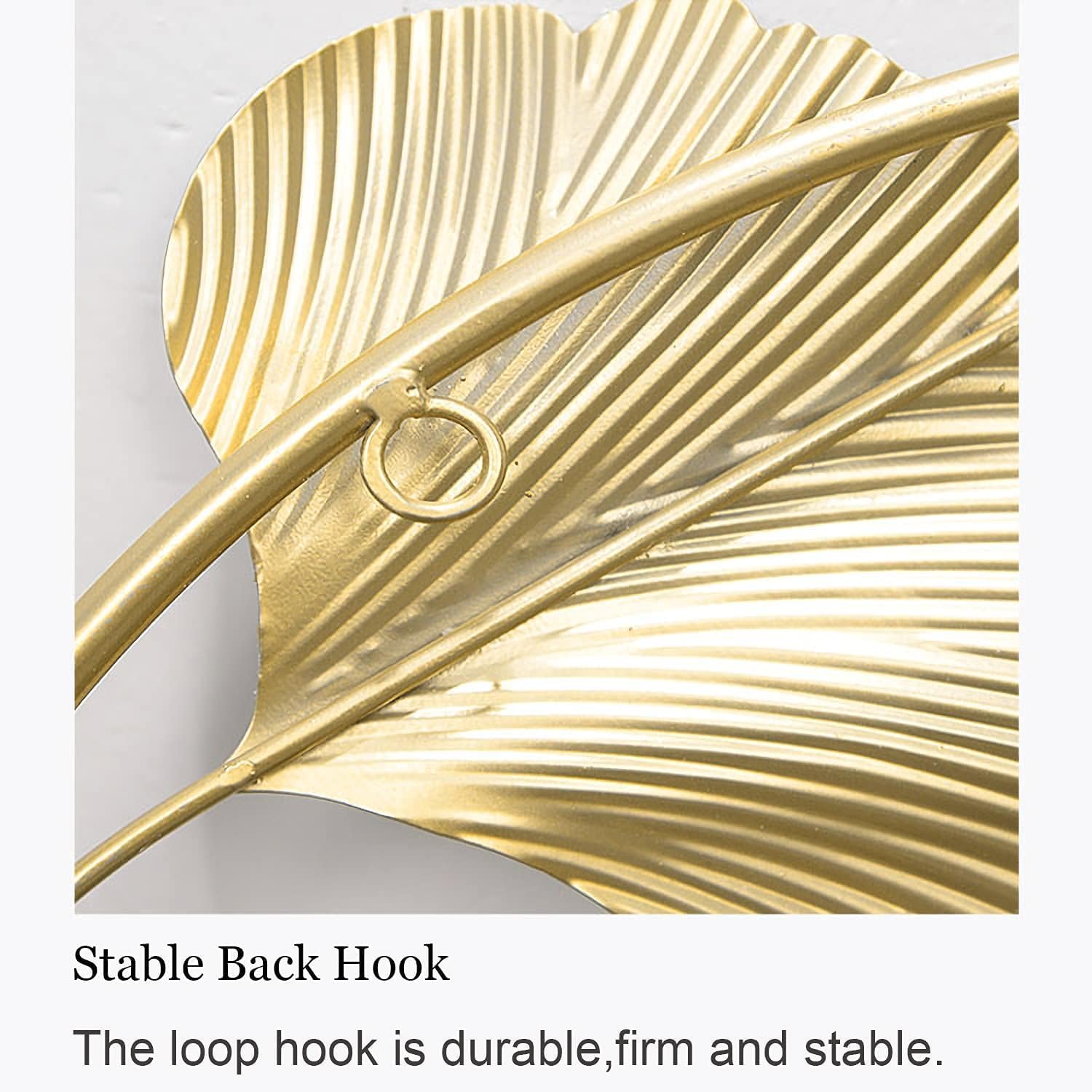 Metal Wall Art For Home Decor Home Interior Decoration Hanging Ginkgo Ornaments Moon Cut Ring Flower Stylish Wall Decor For Bedroom Living Room Dining Study Room Office Farm Cafes House Hall Items 42cm