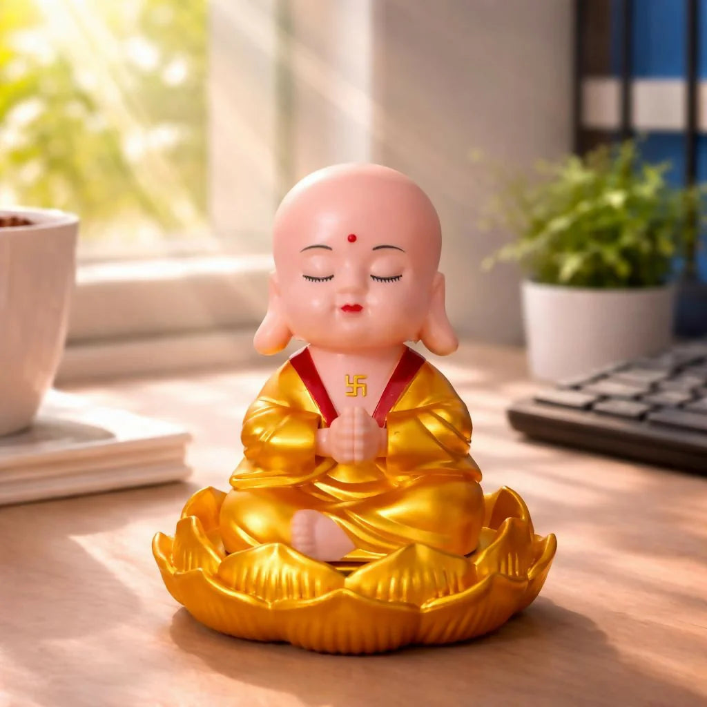 Meditating Monk Buddha Showpiece | Peaceful Spiritual Home & Office Decor