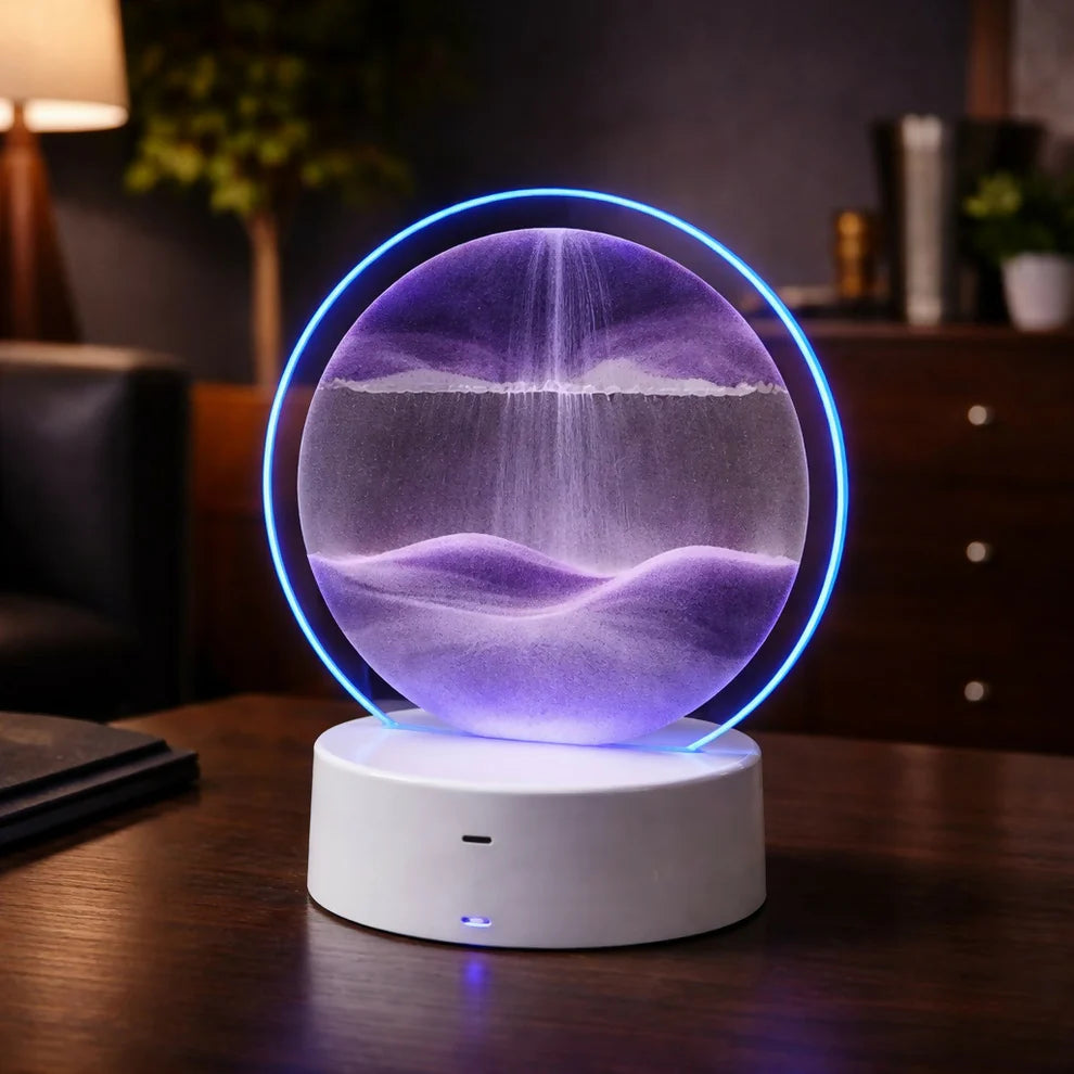 Moving Sand Art LED Night Lamp – Dynamic Quicksand Table Lamp for Home & Office Decor