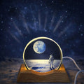 Astronaut Moon LED Acrylic Night Lamp | Space-Themed Decorative Table Light