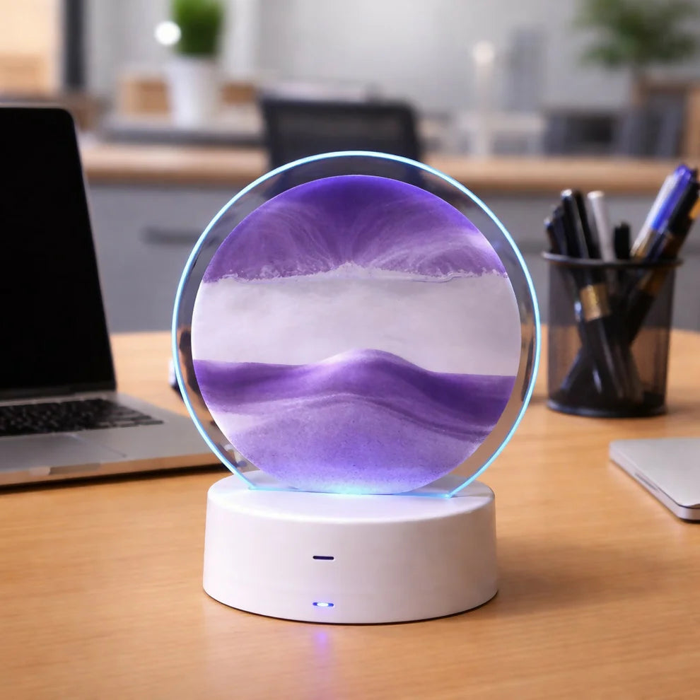 Moving Sand Art LED Night Lamp – Dynamic Quicksand Table Lamp for Home & Office Decor